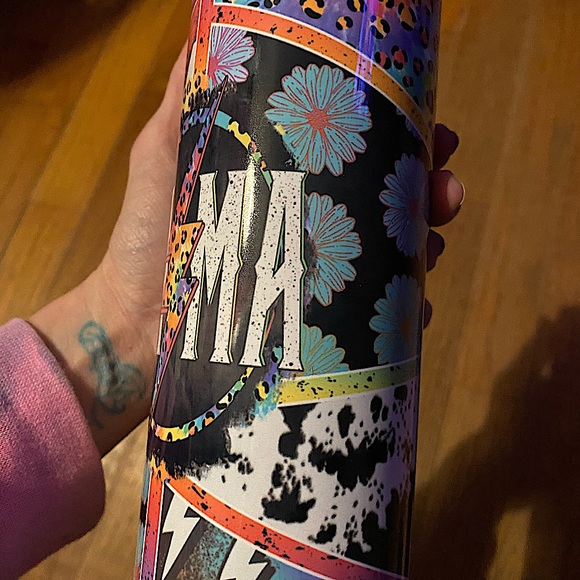 MAMA BRIGHT MULTI DESIGN 20oz.skinny stainless insulated tumbler w/lid,straw - Picture 6 of 11